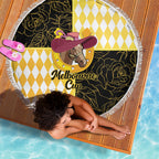 Melbourne Cup Australia Beach Blanket Diamond Horse Racing Silks Inspired Yellow