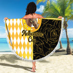 Melbourne Cup Australia Beach Blanket Diamond Horse Racing Silks Inspired Yellow