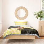 Melbourne Cup Australia Bedding Set Diamond Horse Racing Silks Inspired Yellow