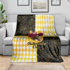 Melbourne Cup Australia Blanket Diamond Horse Racing Silks Inspired Yellow