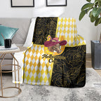 Melbourne Cup Australia Blanket Diamond Horse Racing Silks Inspired Yellow