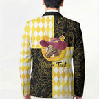 Personalised Melbourne Cup Australia Blazer Diamond Horse Racing Silks Inspired Yellow
