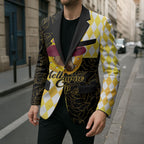 Personalised Melbourne Cup Australia Blazer Diamond Horse Racing Silks Inspired Yellow