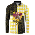 Personalised Melbourne Cup Australia Button Sweatshirt Diamond Horse Racing Silks Inspired Yellow