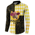 Personalised Melbourne Cup Australia Button Sweatshirt Diamond Horse Racing Silks Inspired Yellow