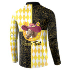 Personalised Melbourne Cup Australia Button Sweatshirt Diamond Horse Racing Silks Inspired Yellow