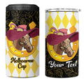 Personalised Melbourne Cup Australia 4 in 1 Can Cooler Tumbler Diamond Horse Racing Silks Inspired Yellow
