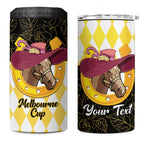 Personalised Melbourne Cup Australia 4 in 1 Can Cooler Tumbler Diamond Horse Racing Silks Inspired Yellow