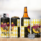 Personalised Melbourne Cup Australia 4 in 1 Can Cooler Tumbler Diamond Horse Racing Silks Inspired Yellow