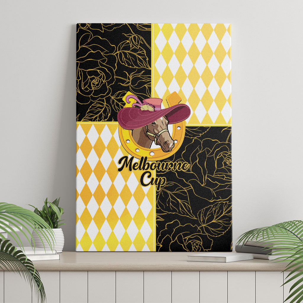 Melbourne Cup Australia Canvas Wall Art Diamond Horse Racing Silks Inspired Yellow