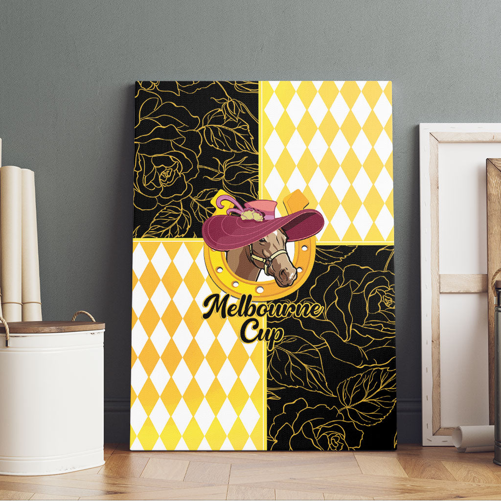 Melbourne Cup Australia Canvas Wall Art Diamond Horse Racing Silks Inspired Yellow