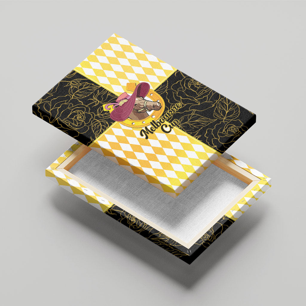 Melbourne Cup Australia Canvas Wall Art Diamond Horse Racing Silks Inspired Yellow