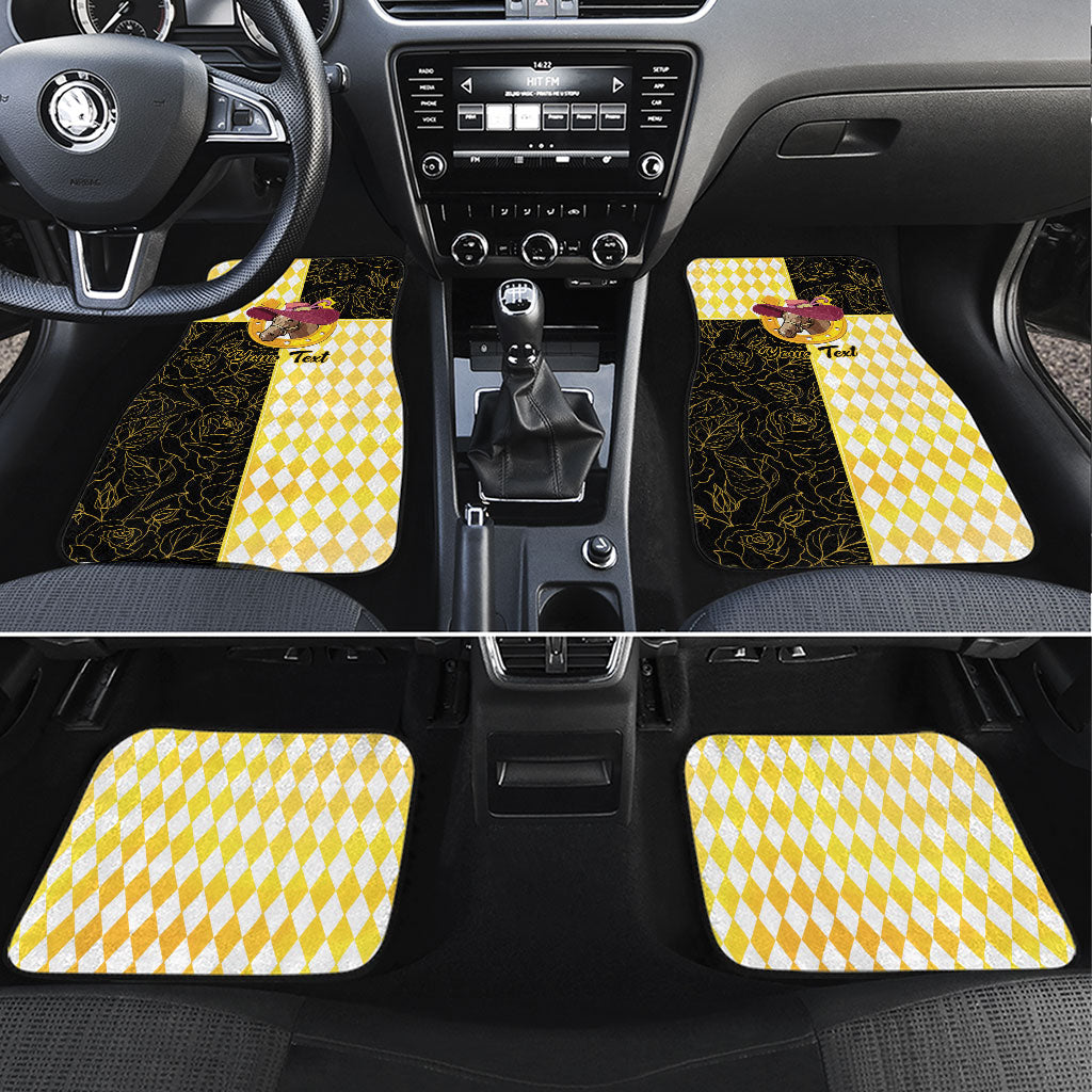 Personalised Melbourne Cup Australia Car Mats Diamond Horse Racing Silks Inspired Yellow