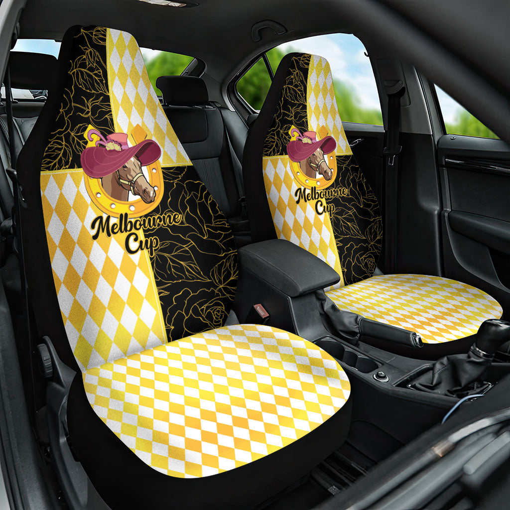 Melbourne Cup Australia Car Seat Cover Diamond Horse Racing Silks Inspired Yellow