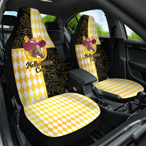 Melbourne Cup Australia Car Seat Cover Diamond Horse Racing Silks Inspired Yellow