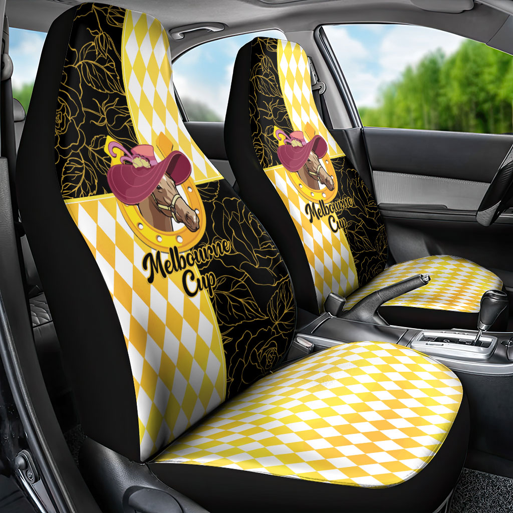 Melbourne Cup Australia Car Seat Cover Diamond Horse Racing Silks Inspired Yellow