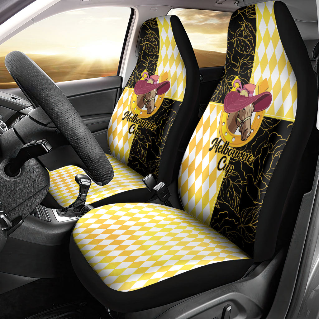 Melbourne Cup Australia Car Seat Cover Diamond Horse Racing Silks Inspired Yellow