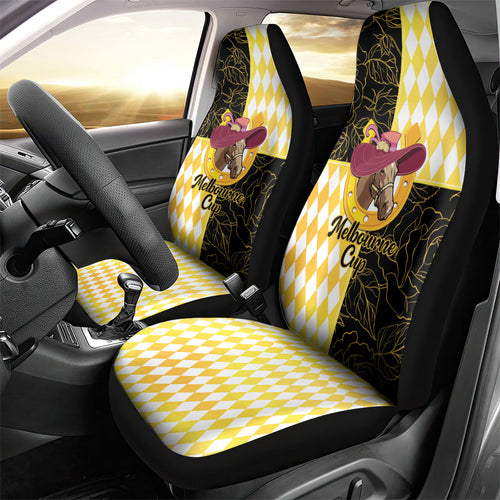 Melbourne Cup Australia Car Seat Cover Diamond Horse Racing Silks Inspired Yellow