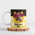 Personalised Melbourne Cup Australia Ceramic Mug Diamond Horse Racing Silks Inspired Yellow
