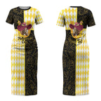 Personalised Melbourne Cup Australia Couples Matching Short Sleeve Bodycon Dress and Long Sleeve Button Shirt Diamond Horse Racing Silks Inspired Yellow