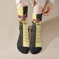 Personalised Melbourne Cup Australia Crew Socks Diamond Horse Racing Silks Inspired Yellow
