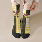 Personalised Melbourne Cup Australia Crew Socks Diamond Horse Racing Silks Inspired Yellow
