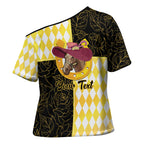 Personalised Melbourne Cup Australia Cross Shoulder Shirt Diamond Horse Racing Silks Inspired Yellow