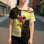 Personalised Melbourne Cup Australia Cross Shoulder Shirt Diamond Horse Racing Silks Inspired Yellow