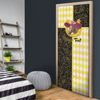 Personalised Melbourne Cup Australia Door Cover Diamond Horse Racing Silks Inspired Yellow