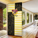 Personalised Melbourne Cup Australia Door Cover Diamond Horse Racing Silks Inspired Yellow