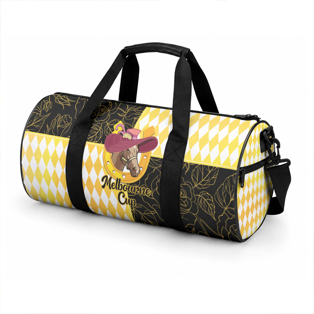 Melbourne Cup Australia Duffle Bag Diamond Horse Racing Silks Inspired Yellow
