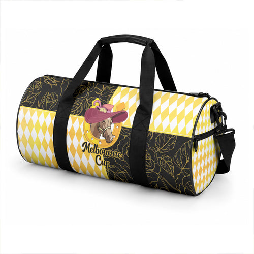 Melbourne Cup Australia Duffle Bag Diamond Horse Racing Silks Inspired Yellow
