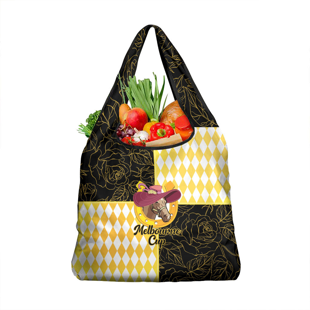 Melbourne Cup Australia Grocery Bag Diamond Horse Racing Silks Inspired Yellow
