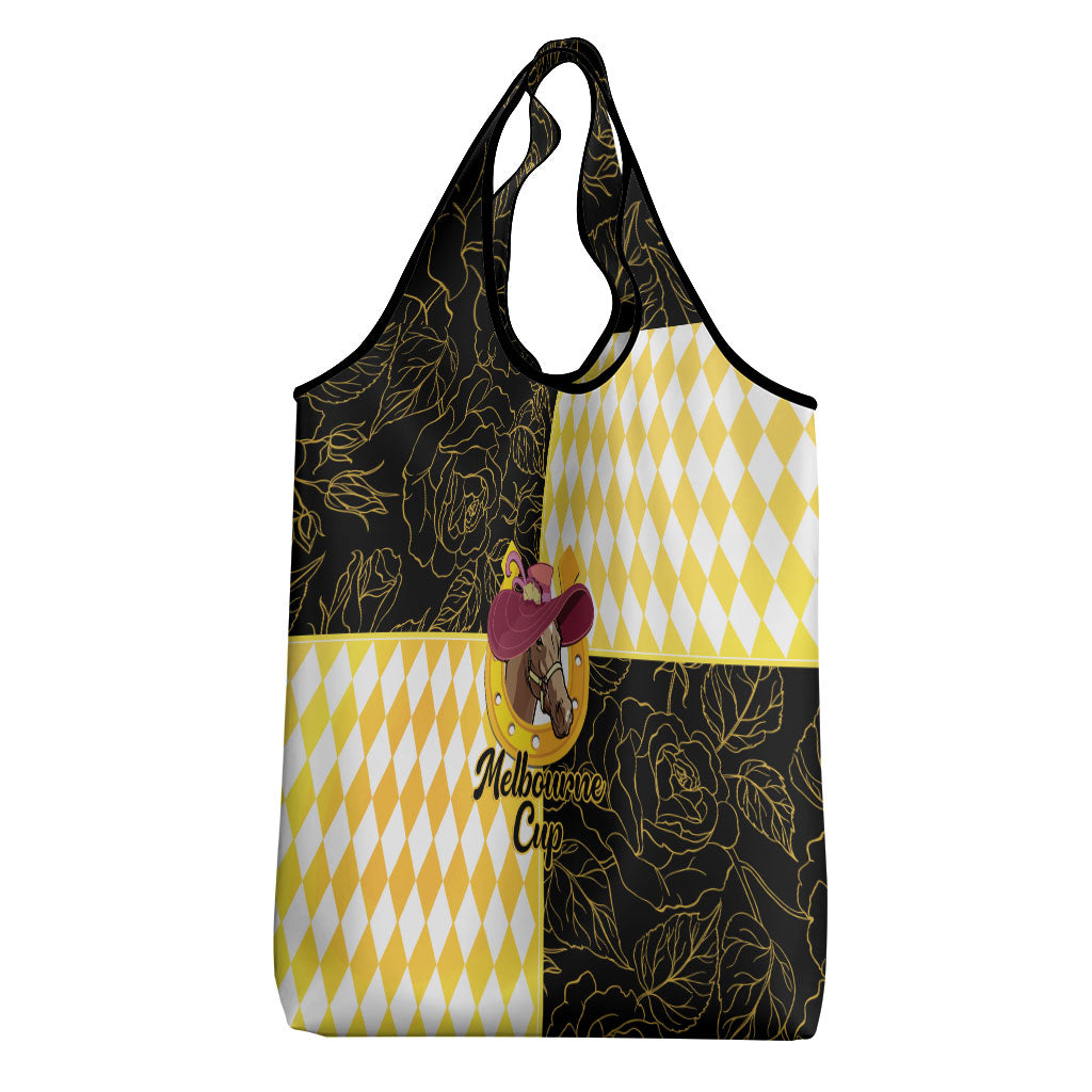 Melbourne Cup Australia Grocery Bag Diamond Horse Racing Silks Inspired Yellow