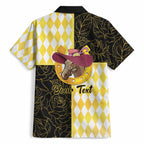 Personalised Melbourne Cup Australia Hawaiian Shirt Diamond Horse Racing Silks Inspired Yellow