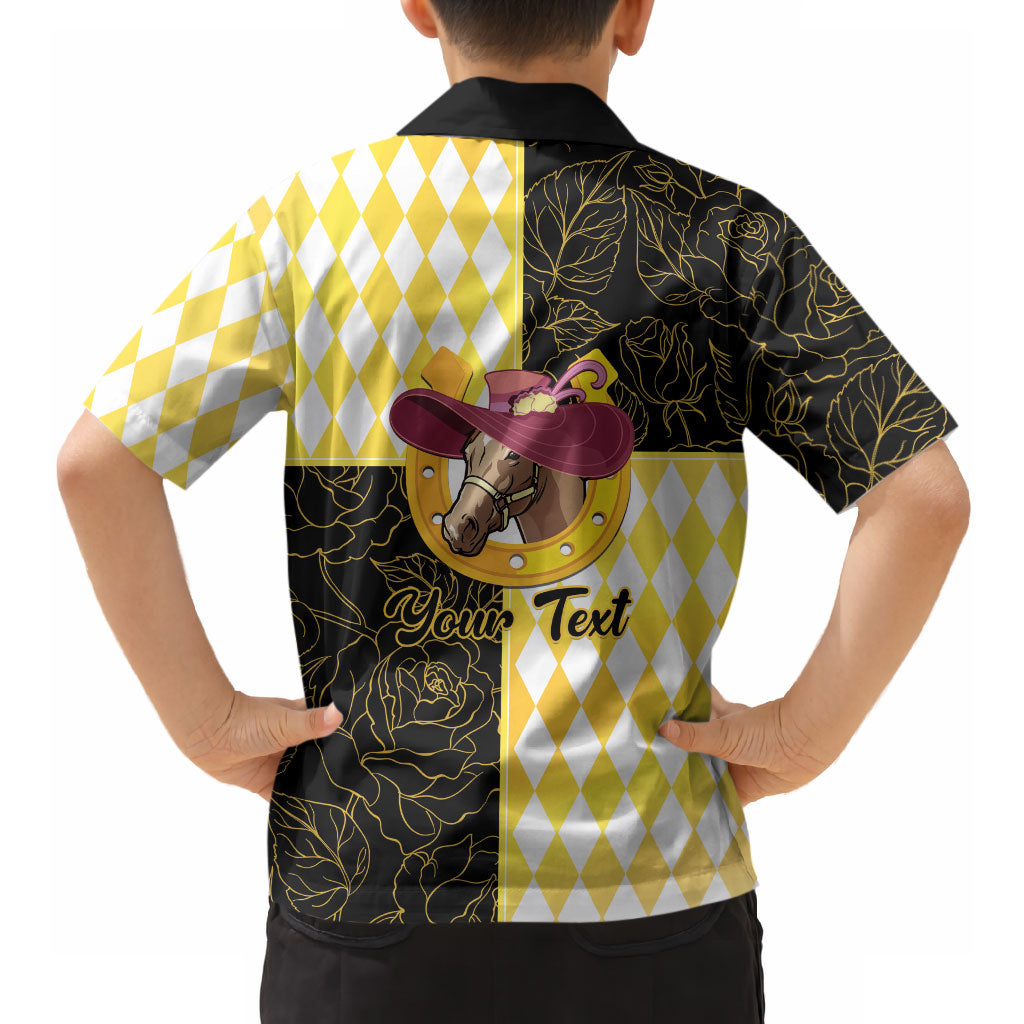 Personalised Melbourne Cup Australia Hawaiian Shirt Diamond Horse Racing Silks Inspired Yellow
