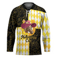 Personalised Melbourne Cup Australia Hockey Jersey Diamond Horse Racing Silks Inspired Yellow