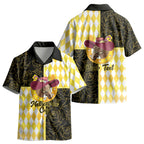 Personalised Melbourne Cup Australia Kid Hawaiian Shirt Diamond Horse Racing Silks Inspired Yellow