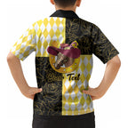 Personalised Melbourne Cup Australia Kid Hawaiian Shirt Diamond Horse Racing Silks Inspired Yellow