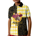 Personalised Melbourne Cup Australia Kid Polo Shirt Diamond Horse Racing Silks Inspired Yellow