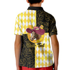 Personalised Melbourne Cup Australia Kid Polo Shirt Diamond Horse Racing Silks Inspired Yellow