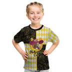 Personalised Melbourne Cup Australia Kid T Shirt Diamond Horse Racing Silks Inspired Yellow
