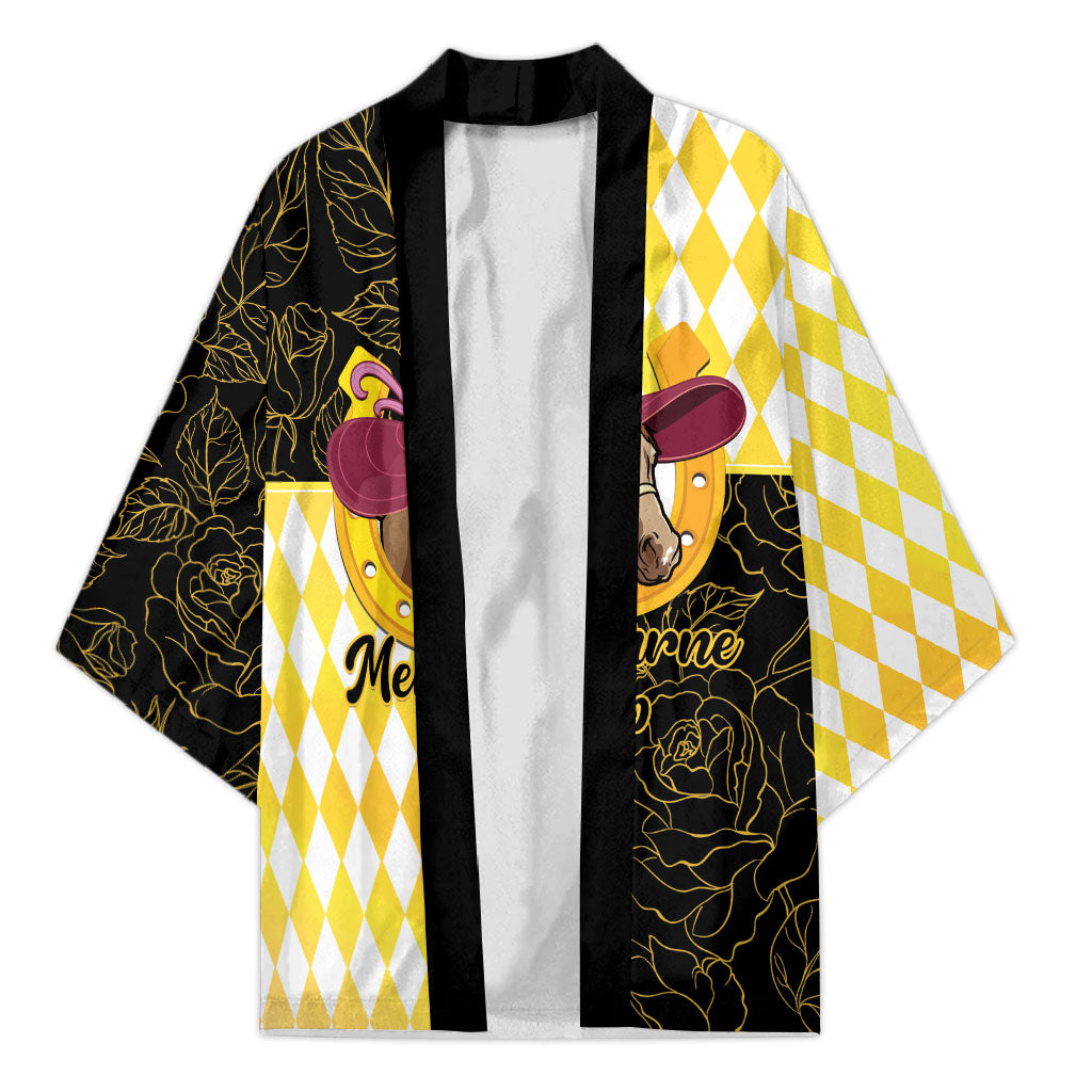 Personalised Melbourne Cup Australia Kimono Diamond Horse Racing Silks Inspired Yellow