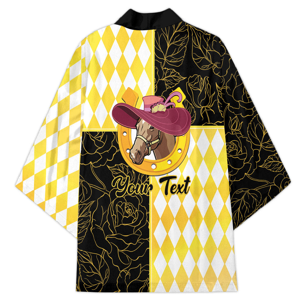Personalised Melbourne Cup Australia Kimono Diamond Horse Racing Silks Inspired Yellow
