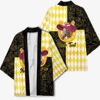Personalised Melbourne Cup Australia Kimono Diamond Horse Racing Silks Inspired Yellow