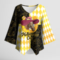 Personalised Melbourne Cup Australia Kimono Sleeve Blouse Diamond Horse Racing Silks Inspired Yellow