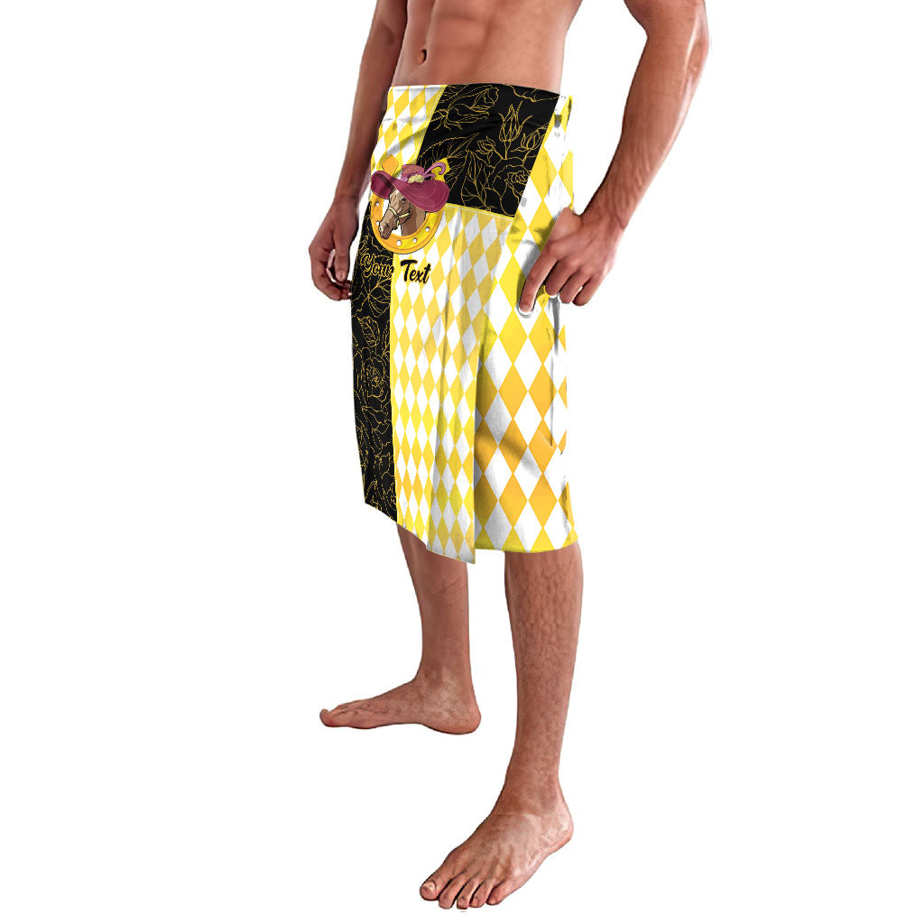 Personalised Melbourne Cup Australia Lavalava Diamond Horse Racing Silks Inspired Yellow