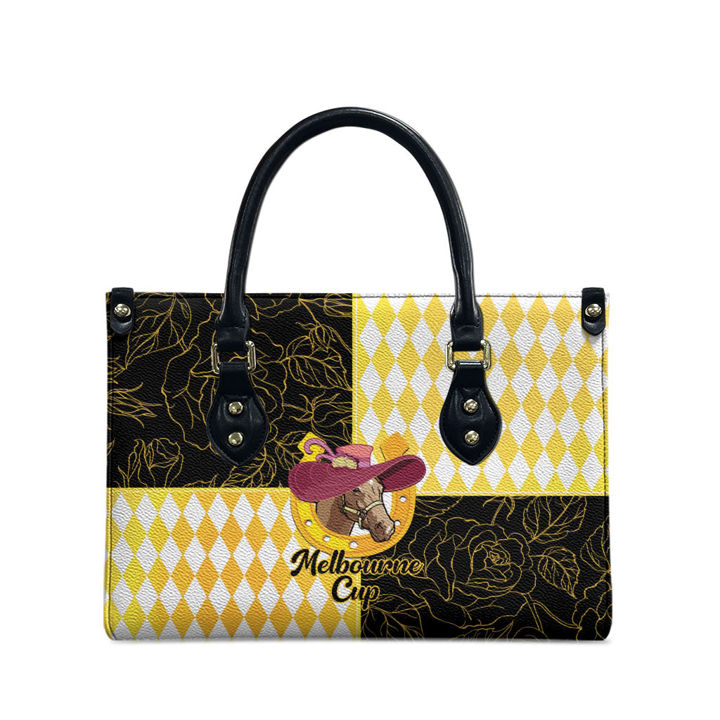 Melbourne Cup Australia Leather Bag Diamond Horse Racing Silks Inspired Yellow