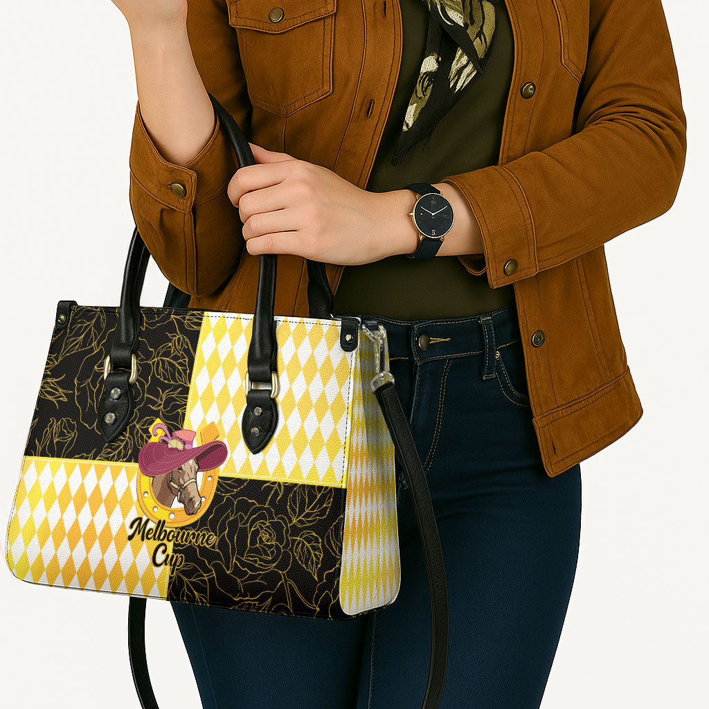 Melbourne Cup Australia Leather Bag Diamond Horse Racing Silks Inspired Yellow