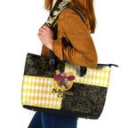 Melbourne Cup Australia Leather Tote Bag Diamond Horse Racing Silks Inspired Yellow